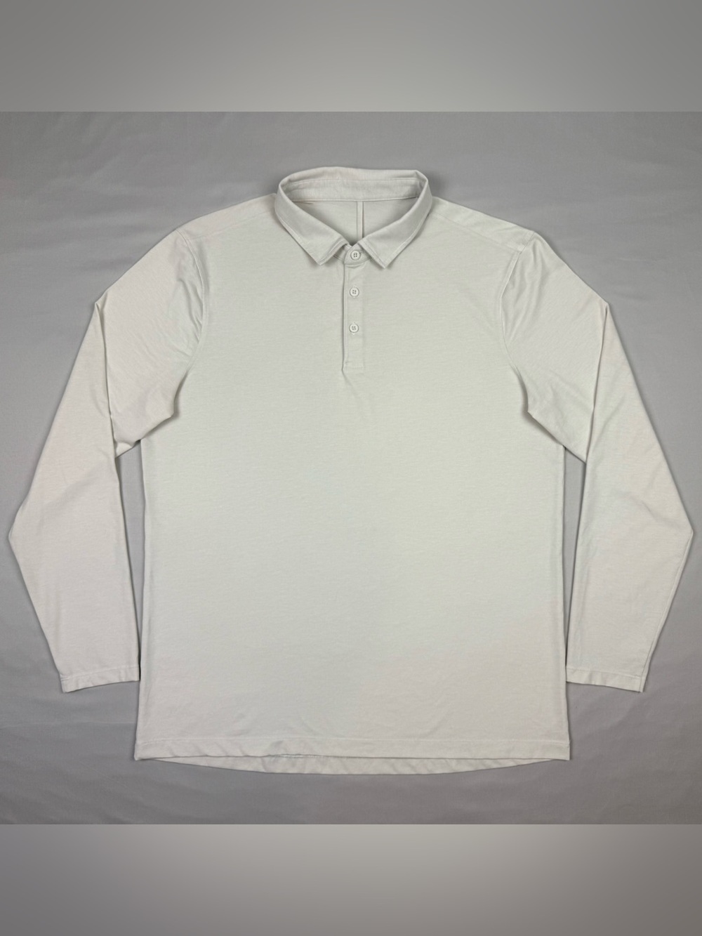 Lululemon Mens Evolution Long Sleeve Polo Shirt XL Heathered Vapor EUC B1